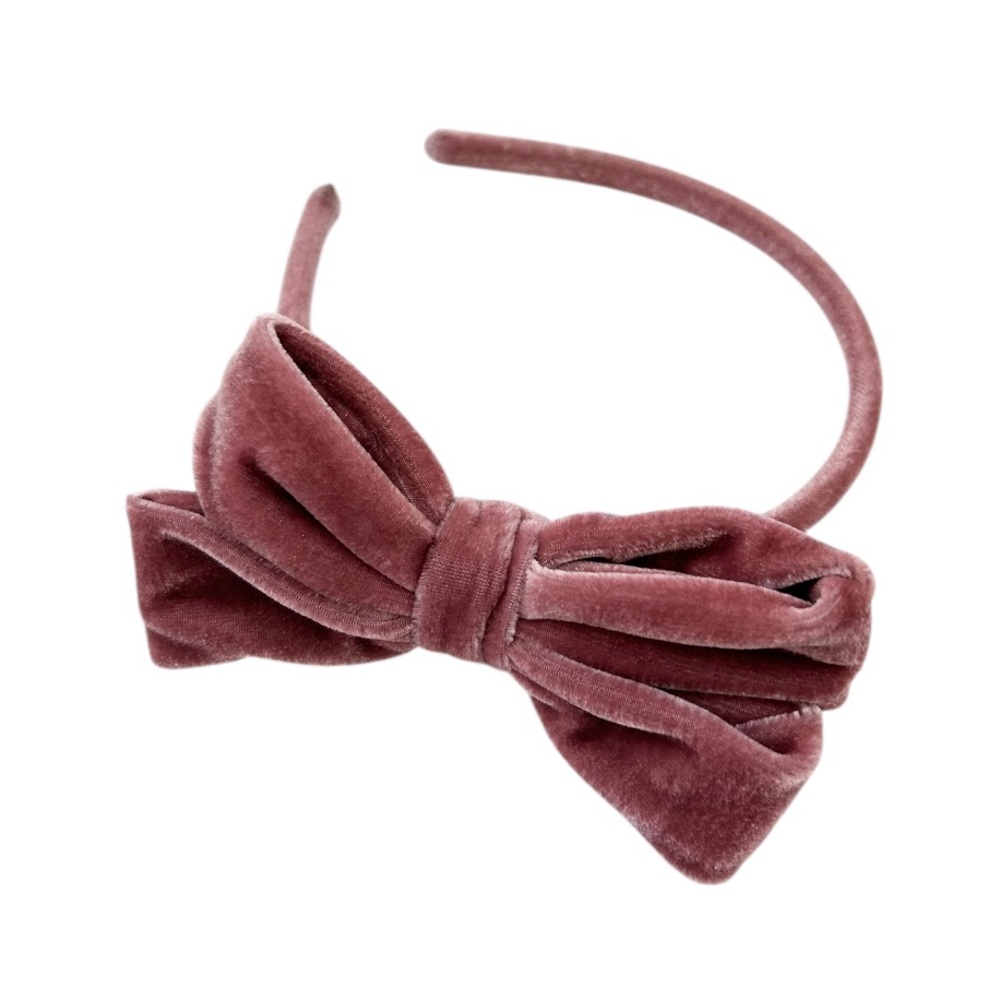 Pink Velvet Bow Headband